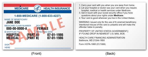 Medicare Card - Front and Back